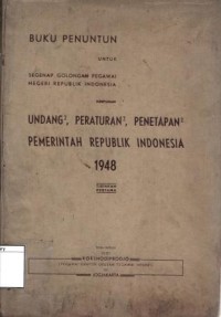 Buku Penuntun untuk Segenap Golongan Pegawai Negeri Republik Indonesia