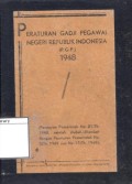 Peraturan Gadji Pegawai Negeri Republik Indonesia (P.G.P) 1948