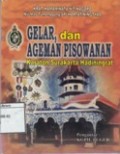 Gelar, dan Ageman Pisowanan Karaton Surakarta Hadiningrat