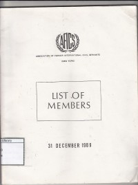 Association Of Former International Civil Servants (New York) : List Of Members