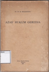 Azas-azas Hukum Geredja