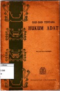 Bab-bab tentang hukum adat