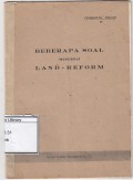 Beberapa Soal Mengenai Land-Reform
