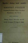 Berdiri Diatas Kaki Sendiri (Berdikari): Amanat Politik Presiden/Pemimpin Besar Revolusi/Mandataris