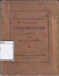 Boekoe pladjaran permaenan badminton