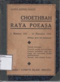 Choethbah Raya Poeasa 1 Syawal 1357-23 November 1938