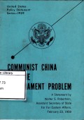 Communist china and the disarmament problem