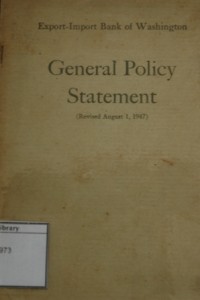 General Policy Statement (Revised August 1, 1947)