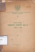 Hasil-hasil sidang umum ke-V tahun 1968