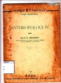 Antropologi IV