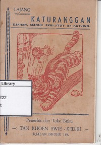 Katuranggan: adjaran, manuk perkutut, lan kutjing
