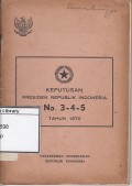 Keputusan presiden republik Indonesia no. 3-4-5 tahun 1970