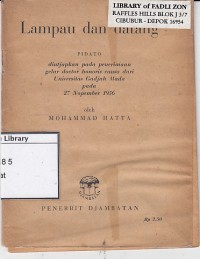 Lampau dan datang: pidato muhammad hatta