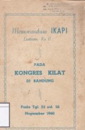 Memorandum Ikapi : lustrum ke II pada kongres kilat di Bandung : pada tgl 23 s/d 26 Nopember 1960