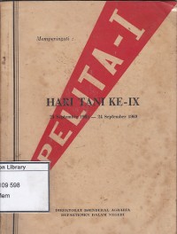 Memperingati hari tani ke IX, 24 Sept. 1960-24 Sept. 1969