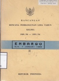 Rancangan Rencana Pembangunan Lima Tahun Kelima 1989/90 - 1993/94