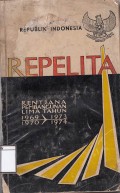 Repelita : Rentjana Pembangunan Lima Tahun : 1959 - 1973 : 1970 - 1974