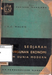 Sedjarah Pembangunan Ekonomi dalam Dunia Modern I