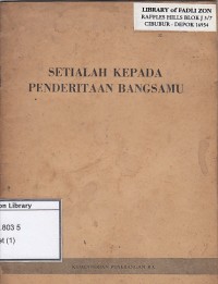 Setialah kepada penderitaan bangsamu