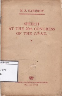 Speech at the 20th Congress of the C.P.S.U.