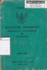 Statistik Indonesia = Statistical Pocketbook of Indonesia 1970 & 1971