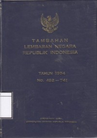 Tambahan Lembaran Negara Republik Indonesia Tahun 1954 No. 492-741