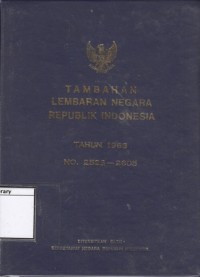 Tambahan Lembaran Negara Republik Indonesia Tahun 1963 No. 2523-2605