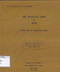 The Hindustan Times Vs BLITZ : A Vital Issue of Journalistic Ethics