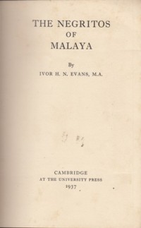 Image of The Negritos of Malaya