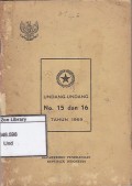 Undang-Undang No.15 dan 16 Tahun 1969