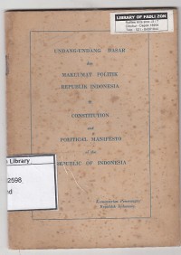 Undang-undang dasar dan maklumat politik Republik Indonesia