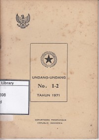 Undang-undang no.1-2 tahun 1971