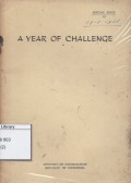 A Year of Challenge : speech by H.E. the President of the Republic of Indonesia in commemoration of Independence Day, 17th August 1958.