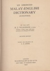An Abridged Malay-English Dictionary (Romanised)