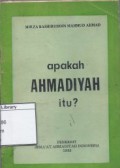 Apakah Ahmadiyah itu ?