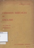 Common Mistakes in English as Used in Indonesia