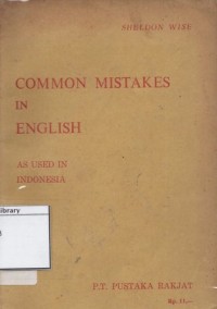 Common Mistakes in English as Used in Indonesia
