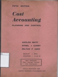 Cost Accounting: Planning and Control