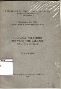Cultural Relations Between The Balkans and Indonesia