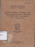Daftar Boekoe-Boekoe dan Karangan-karangan tentang Hoekoem Adat Indonesia (1927-1 Djanoeari 1942)