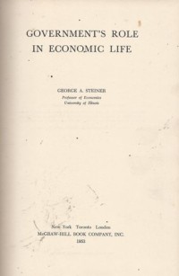 Government's Role in Economic Life