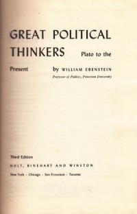 Image of Great Political Thinkers: Plato to the Present