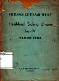 Hasil-hasil Sidang Umum MPRS Ke-IV Tahun 1966