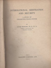 Internasional Arbitration and Security: Study of collective peace system