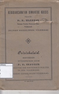 Kebidjaksana'an Diwaktoe Krisis