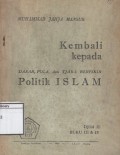 Kembali Kepada Dasar, Pola dan Tjara Berfikir Islam