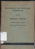 Keterangan dan Djawaban Pemerintah tentang Program Kabinet