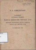 Laporan Central Comite Partai Komunis Sovjet Uni kepada Kongres Ke-XX Partai Komunis Sovjet Uni 14 Februari 1956