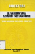 Direktori: Lulusan Program Sarjana Fakultas Sastra Universitas Indonesia, Tahun Akaddemik 2002/2003 - 2006/2007