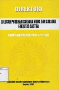 Direktori: Lulusan Program Sarjana Fakultas Sastra Universitas Indonesia, Tahun Akaddemik 1951/1987
